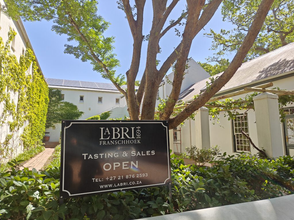 La Bri Wine Estate Franschhoek entrance wine tasting