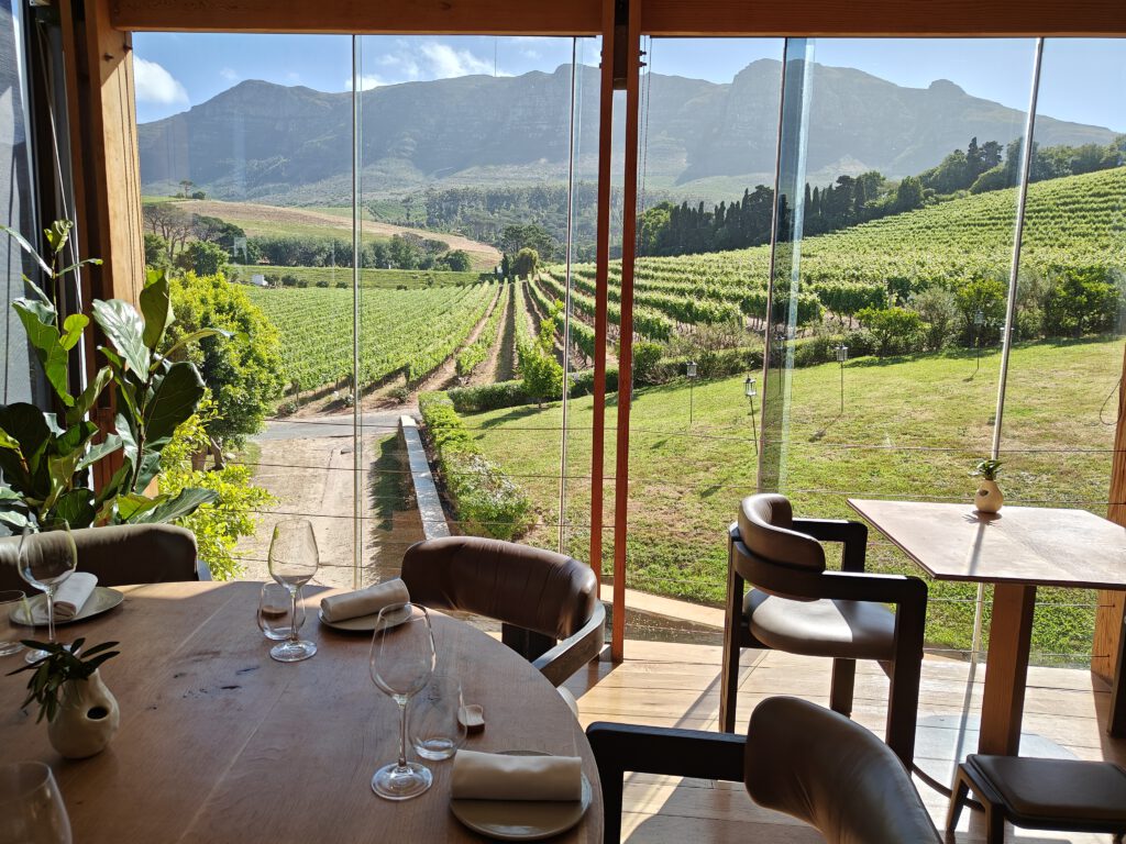 buitenverwachting winery constantia restaurant view sunset 2